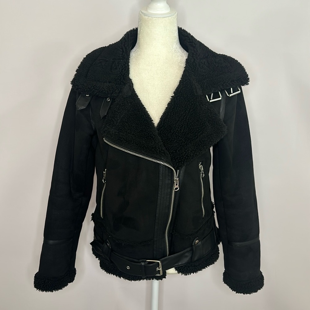 Zara Black Shearling Jacket